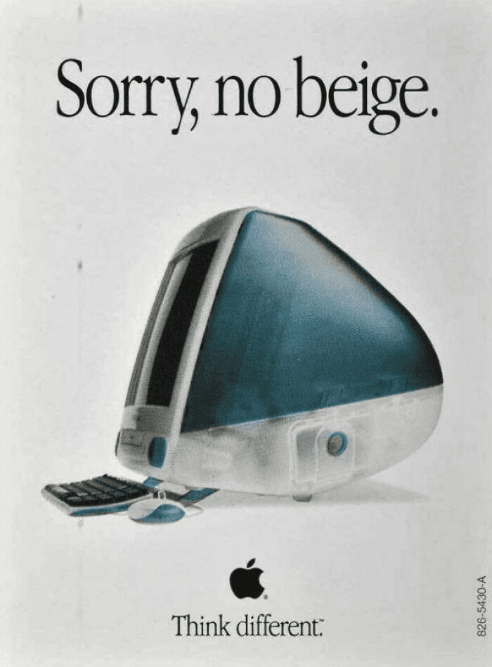 Apple "Sorry, No Beige" — 1998 technology print advertisement