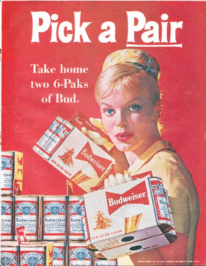Budweiser "Take Home Two 6-Paks" — 1961 beverage print advertisement