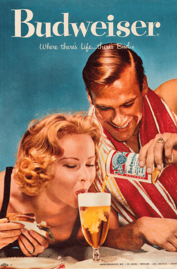 Budweiser "Where There's Life...There's Bud" — 1959 beverage print advertisement