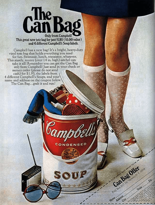 Campbell's "The Can Bag" — 1968 food print advertisement