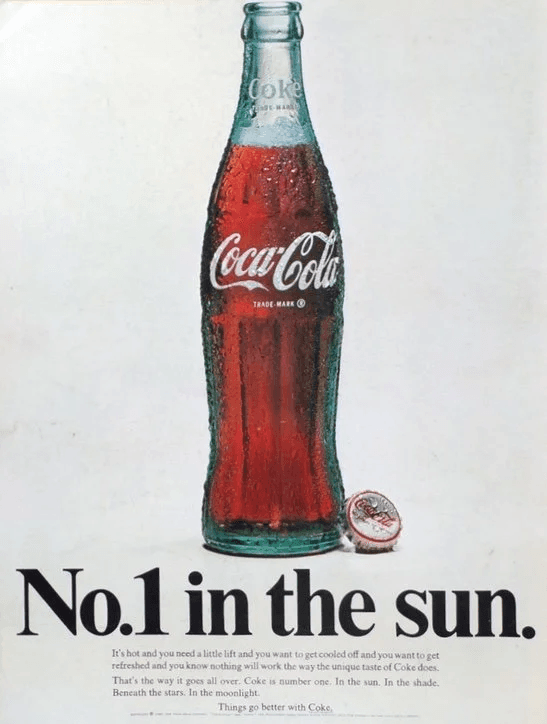Coca-Cola "No.1 in the Sun" — 1969 beverage print advertisement