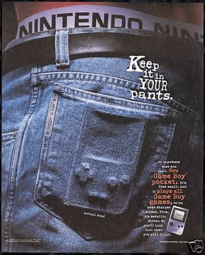 Nintendo "Keep It in Your Pants" — 1996 electronics print advertisement