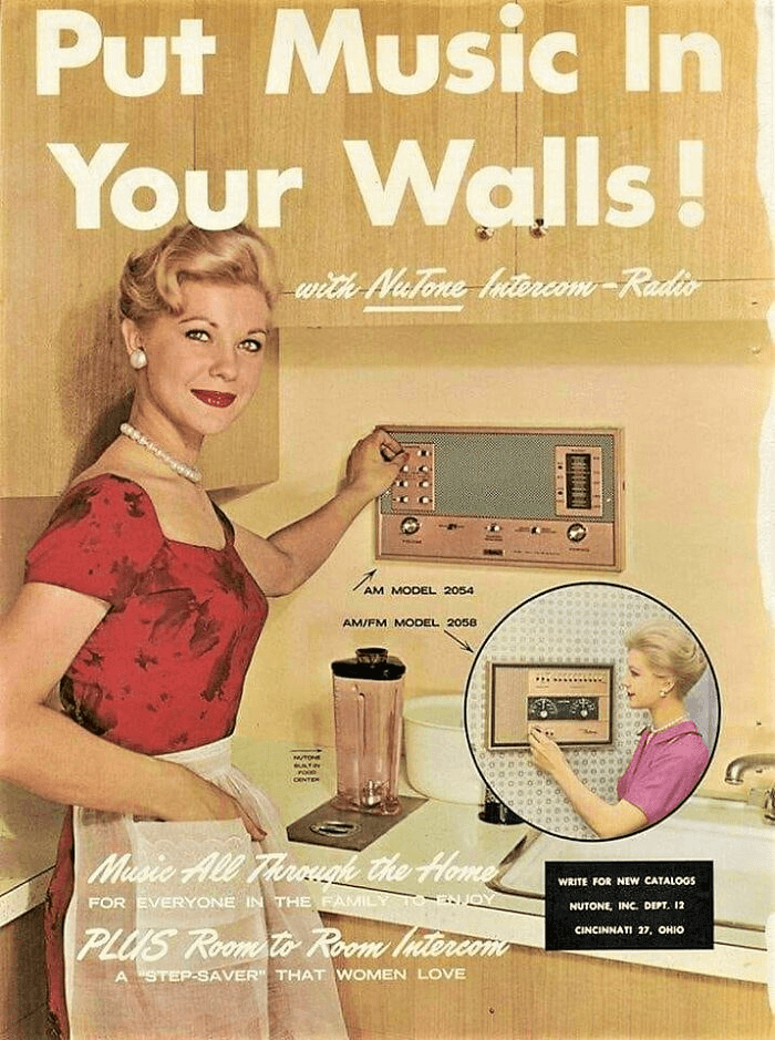 NuTone "Put Music In Your Walls!" — 1962 audio print advertisement
