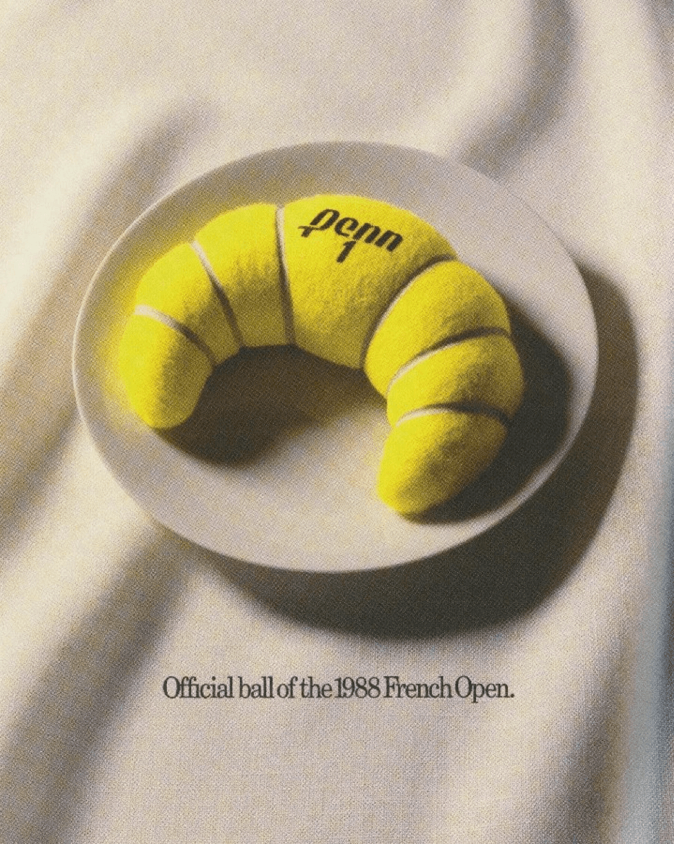 Penn "Official Ball of the 1988 French Open" — 1988 sport print advertisement