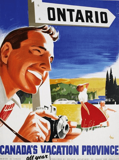 Ontario Travel "Canada's Vacation Province" — 1950 travel print advertisement