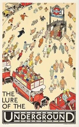 London Underground "The Lure of the Underground" — 1927 transit print advertisement
