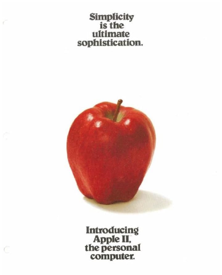 Apple "Simplicity Is the Ultimate Sophistication" — 1977 technology print advertisement